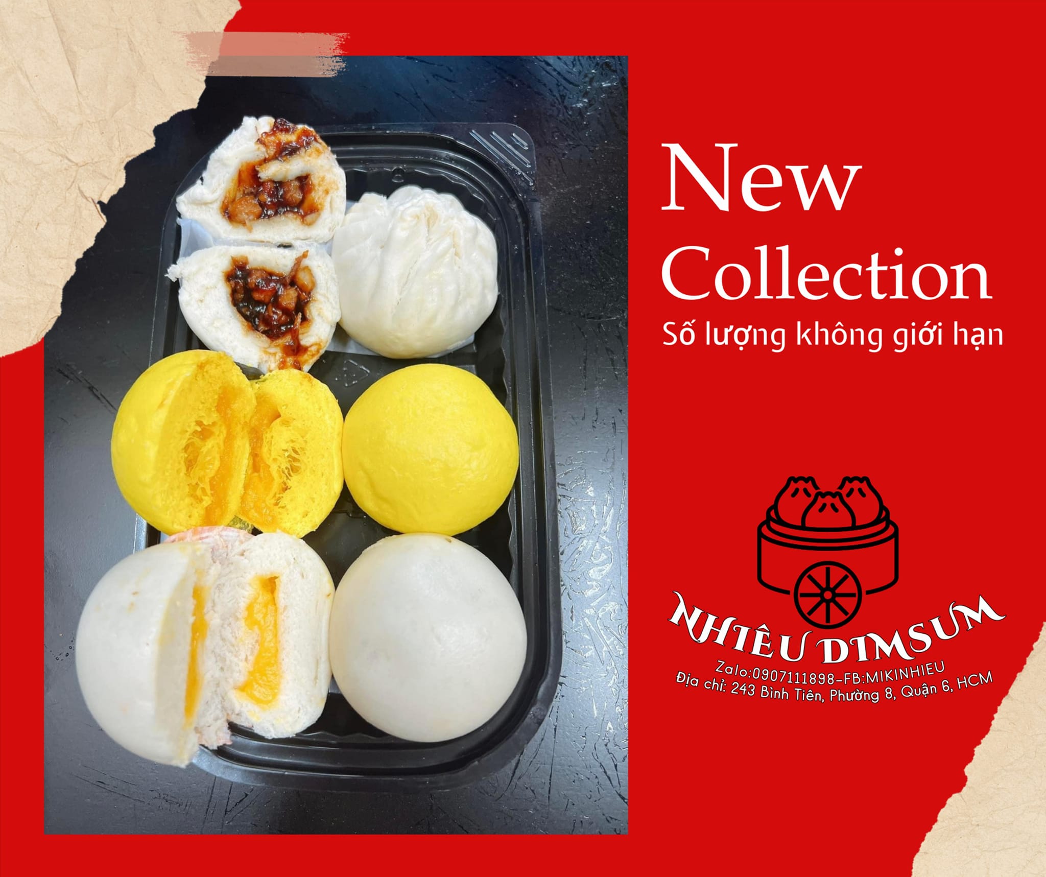 Bánh Bao Kim Sa chuẩn vị 5 sao - Hộp 6 cái